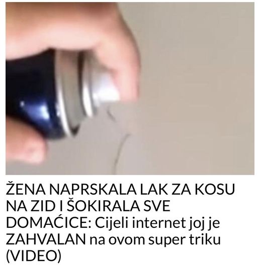 Ena Naprskala Lak Za Kosu Na Zid I Okirala Sve Doma Ice Cijeli Internet Joj Je Zahvalan Na